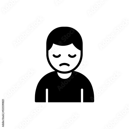 Lazy person face with drooping eyelids showing fatigue and relaxation