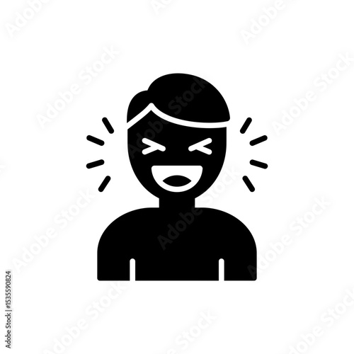 Laughter Face with Eyes Squeezed Shut Expressing Genuine Happiness and Fun