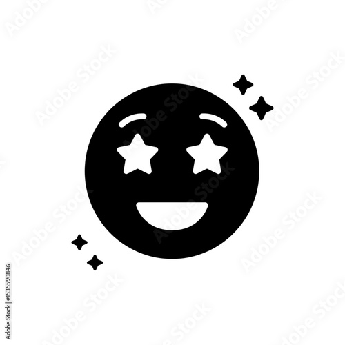 Person with Joyous Face and Starry Eyes Expression of Excitement