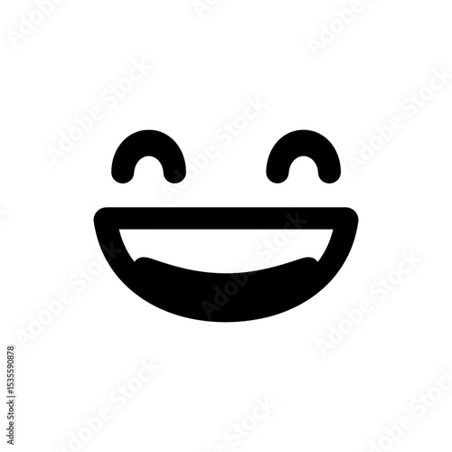 Happy character face with big teeth showing a wide toothy grin