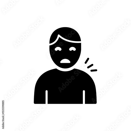 Person showing hurt expression with wide stare of pain