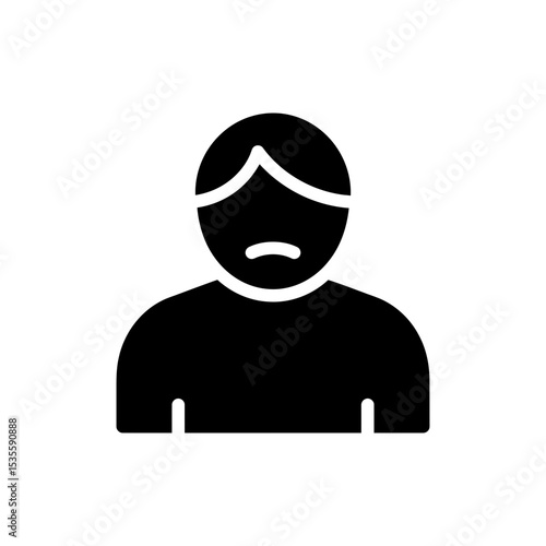 Person with head down and blank expression showing sadness