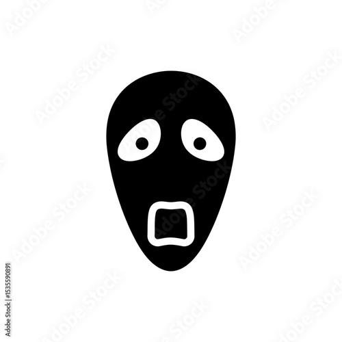 Person with horror-filled face and frozen stare expression