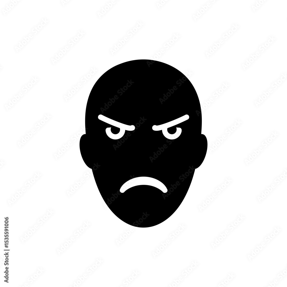 Fototapeta premium Frustrated Face with Tight Jaw Showing Intense Stress and Anger