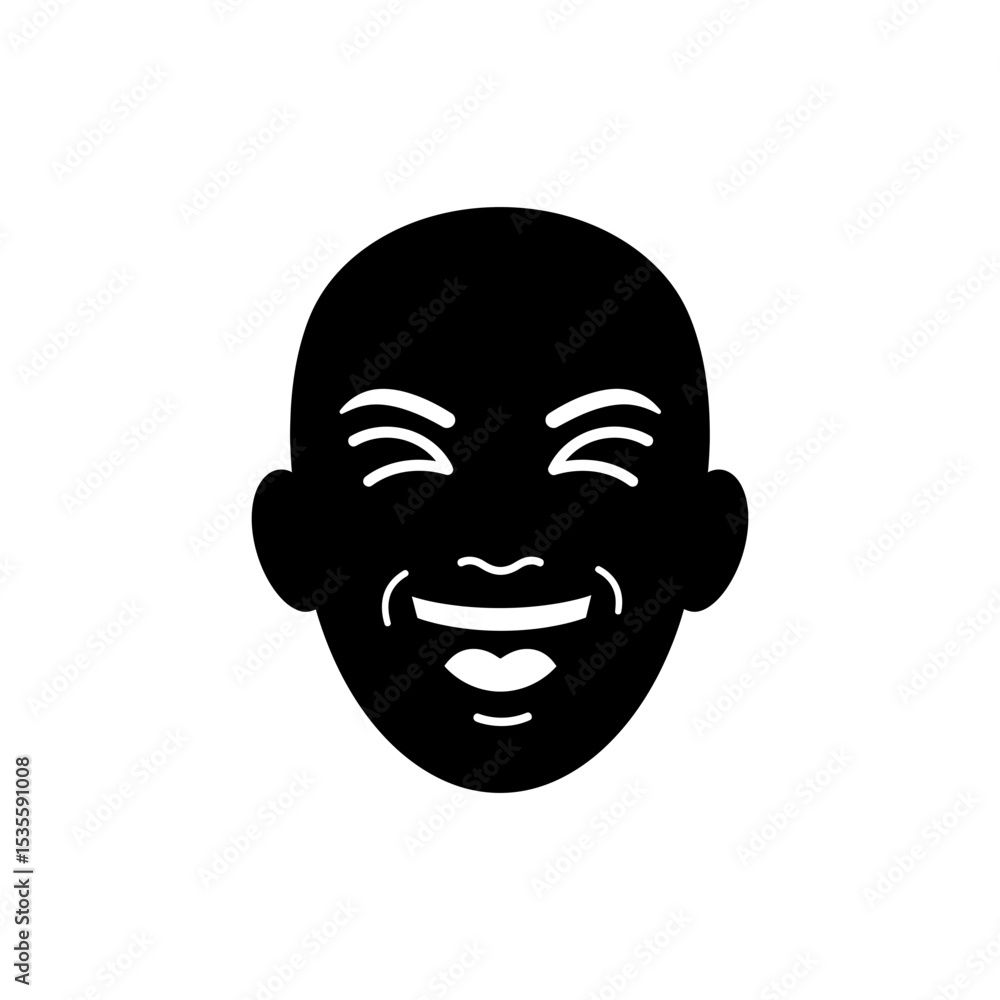 Face Showing Fake Laugh With Twitching Mouth Expression Face Showing Fake Laugh With Twitching Mouth Expression