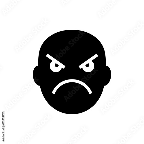 Fierce Glare with Squinting Eyes and Intense Concentrated Expression