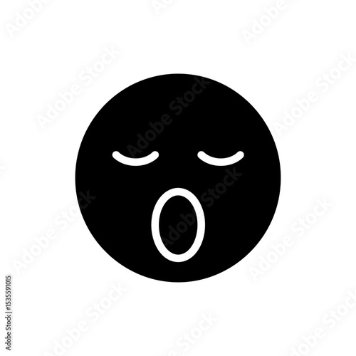 Face Yawning With Closed Eyes Showing Tiredness Expression