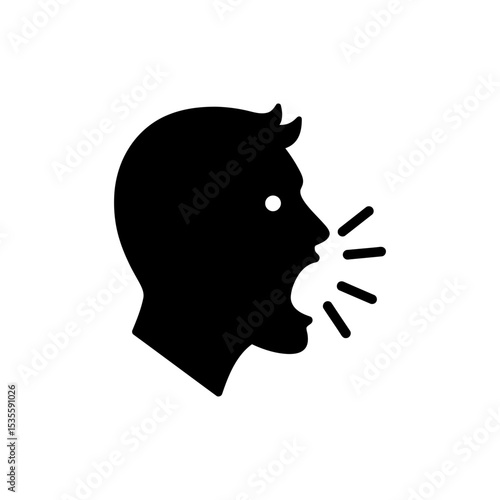 Face Shouting with Tilted Head Expressing Loud Emotion