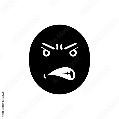 Face grimacing with curled lips showing discomfort and pain