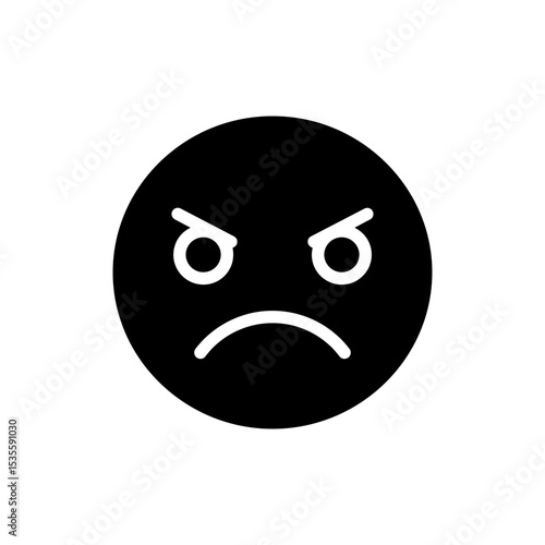Face frowning with clenched eyebrows angry upset expression