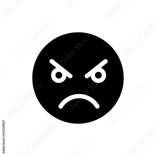 Fuming Face with Zigzag Eyebrows Showing Intense Anger and Rage