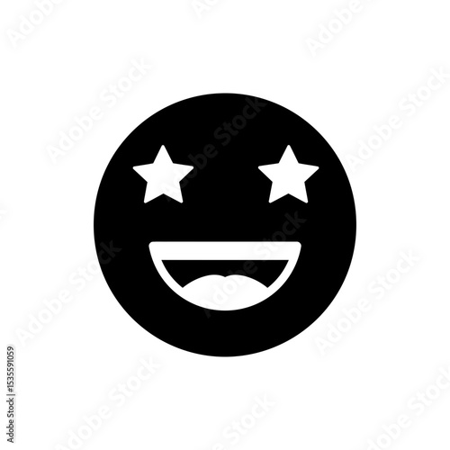 Excited Grin with Starry Eyes Expressing Pure Happiness and Wonder