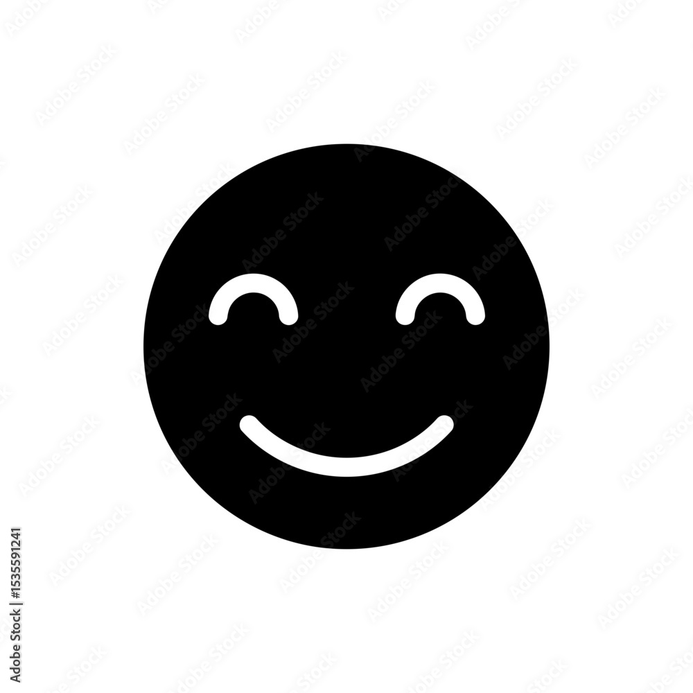 Fototapeta premium Bashful person with both eyes closed grinning in a shy happy pose