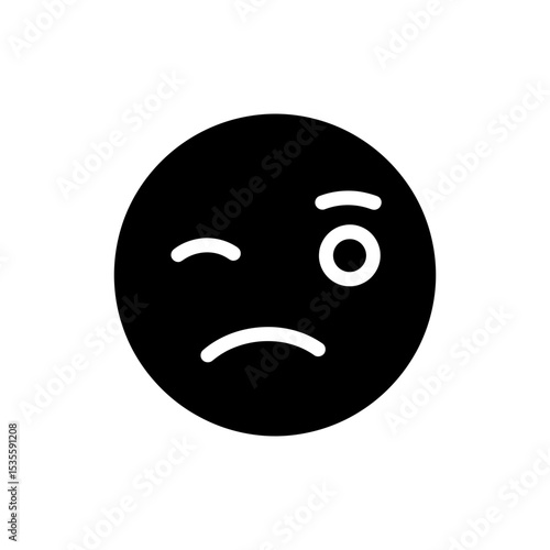 Character blinking with one eye half shut in a winking expression