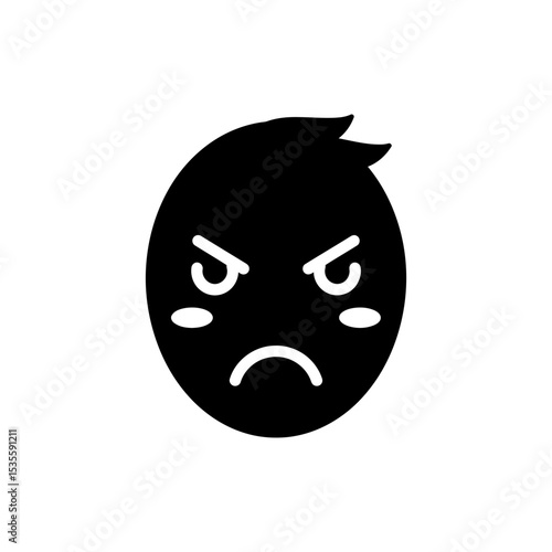 Angry face showing boiling expression with red flushed cheeks