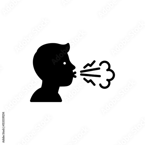 Character Blowing Air With Puffed Cheeks Breath Expression