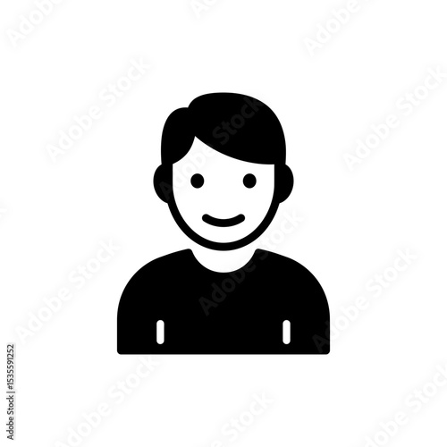 Person Displaying Bashful Smile with Lowered Gaze Expression