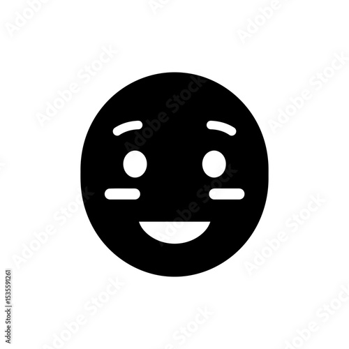 Person Showing Bashful Grin with Soft Blush on Cheeks