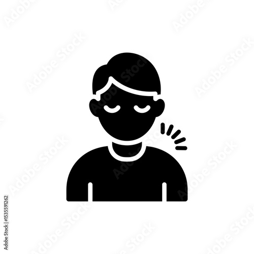 Person Showing Bashful Nod with Eyes Closed Expression