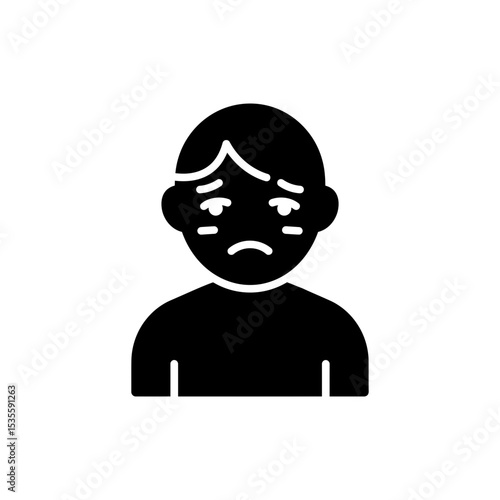 Person Showing Bashful Blush with Lowered Eyes Expression