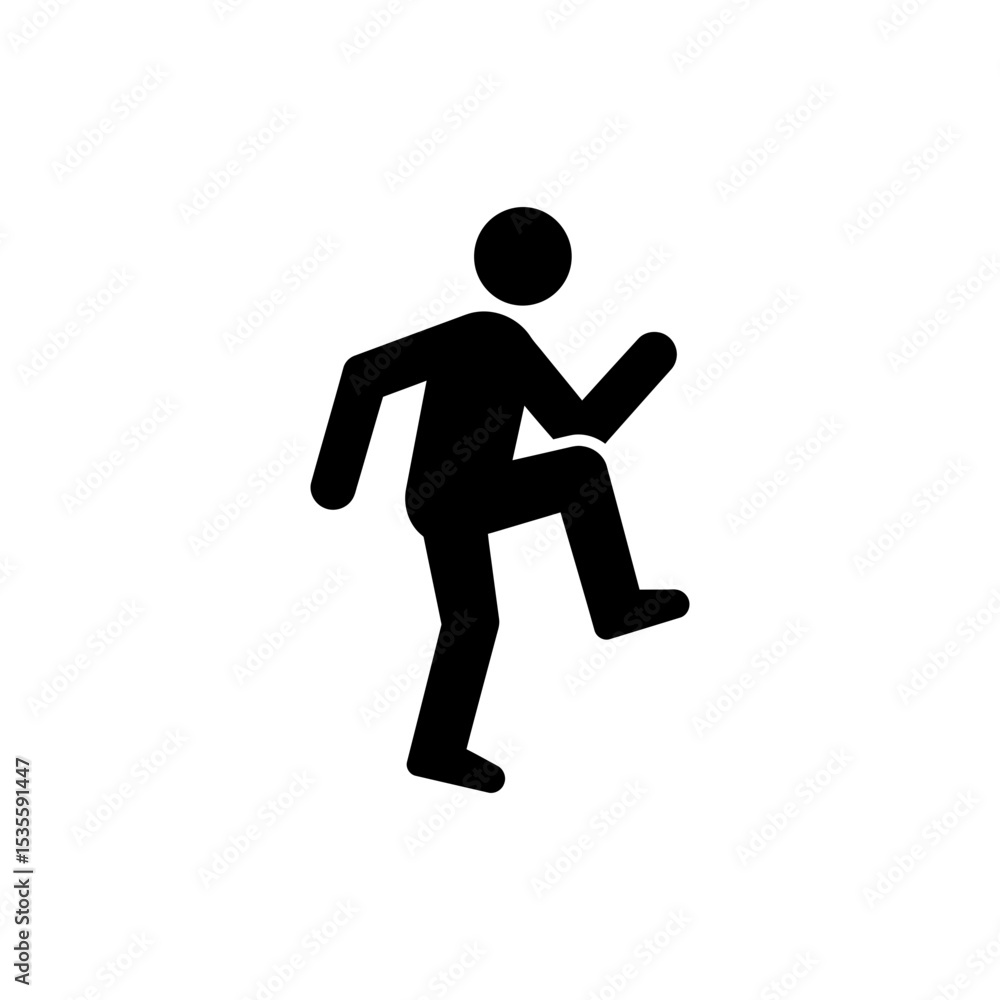 Person performing high knees exercise for cardio fitness Person performing high knees exercise for cardio fitness