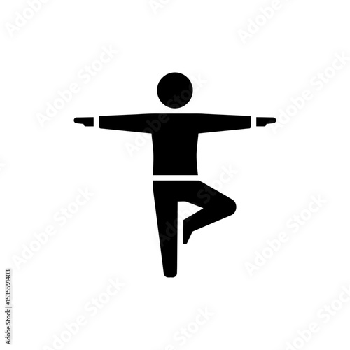 Single leg balance with arms out for stability and core strength