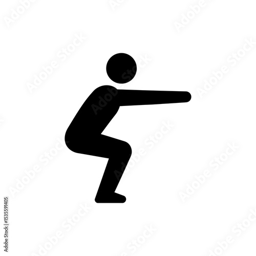 Squat Hold with Arms Stretched Exercise Demonstrating Strength and Stability
