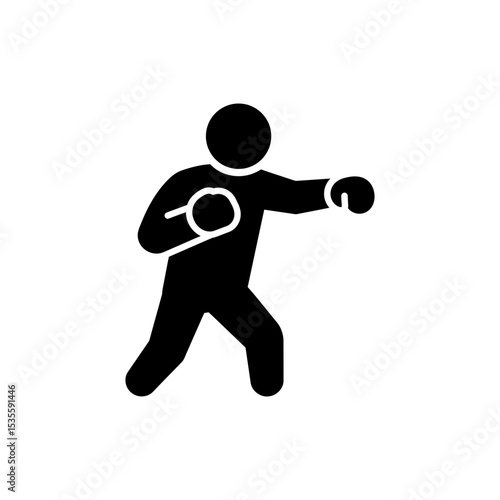 Person punching forward with both arms during boxing fitness workout