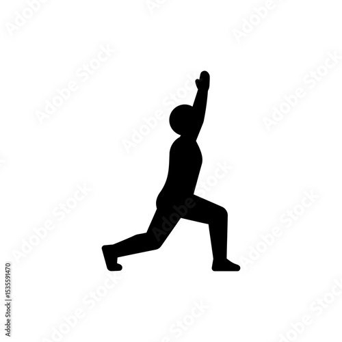 Person performing lunge with upward reach stretch