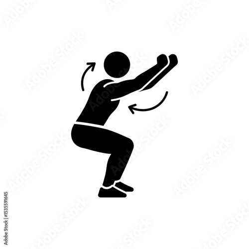 Person performing arms overhead squat twist exercise for fitness