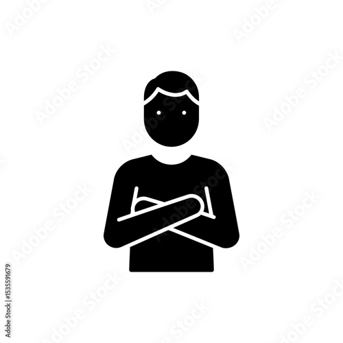 Arms Crossed Holding Elbows Pose Showing Thoughtfulness and Calm