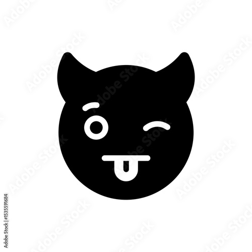 Playful character winking with tongue out for funny expression