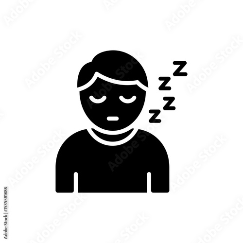 Sleepy Character With Closed Eyes Tired Relaxed Mood