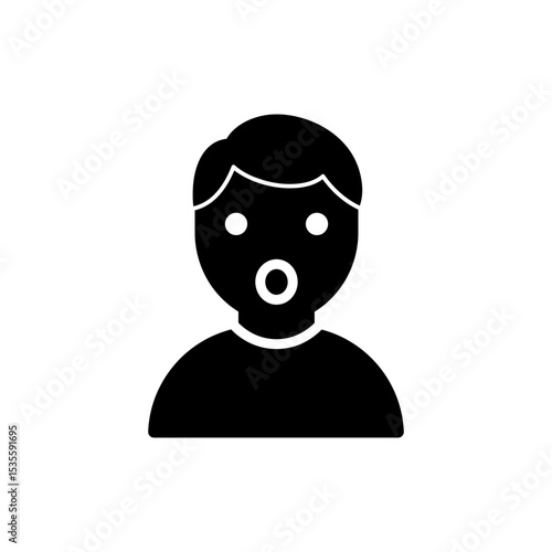 Surprised person with open mouth expression