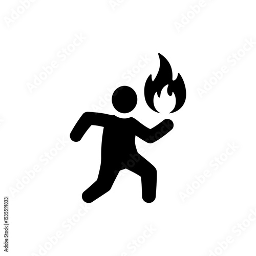 Person Holding Fire Flame Symbolizing Energy and Passion
