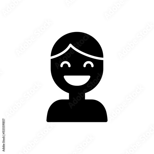 Character with a big smile expressing happiness and positive emotion