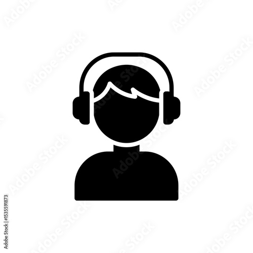 Character Wearing Headphones Nodding to Music Showing Enjoyment and Rhythm
