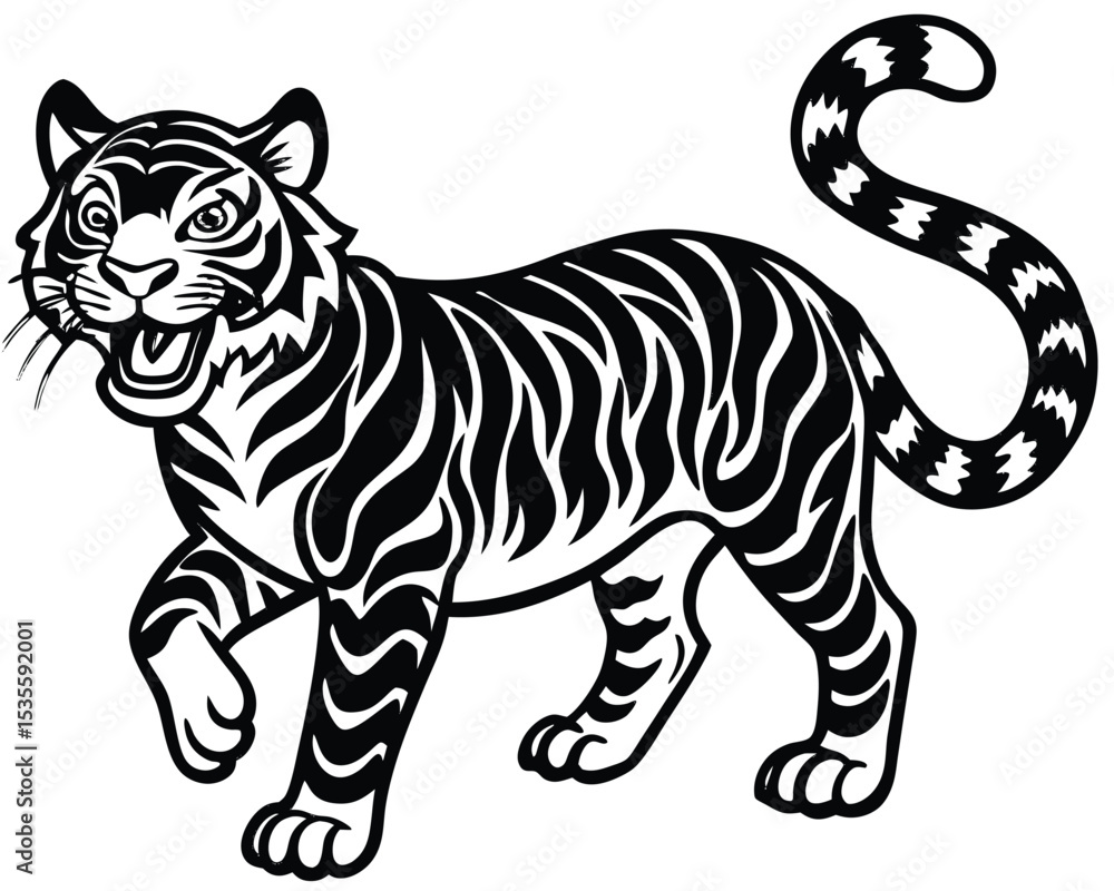 Fototapeta premium Tiger Clipart Silhouette Vector Design