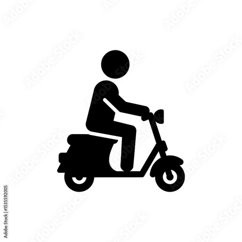 Character riding a scooter for urban commuting and modern transport