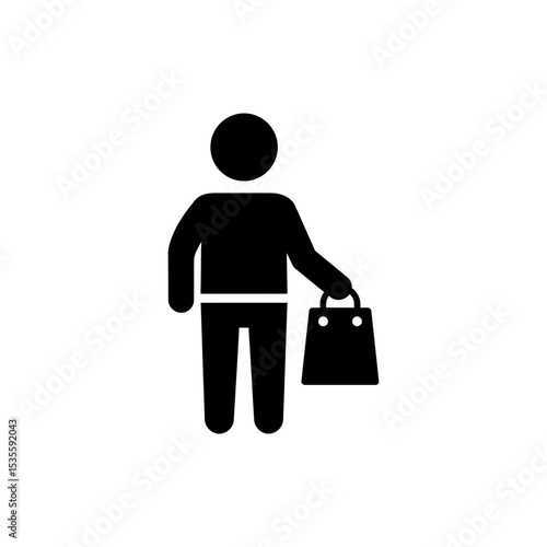 Person holding shopping bag for retail purchase and consumer goods