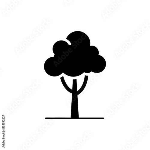 Tree with cloud canopy icon for air quality and nature preservation
