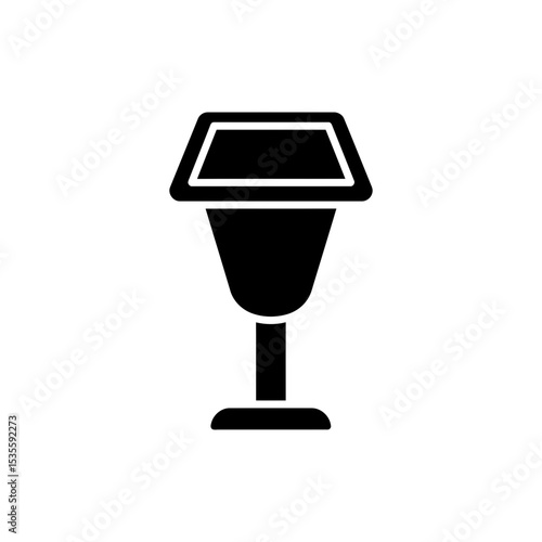 Solar powered lamp with eco base symbolizing clean energy use