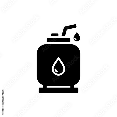 Fuel tank icon with green drop representing eco-friendly energy