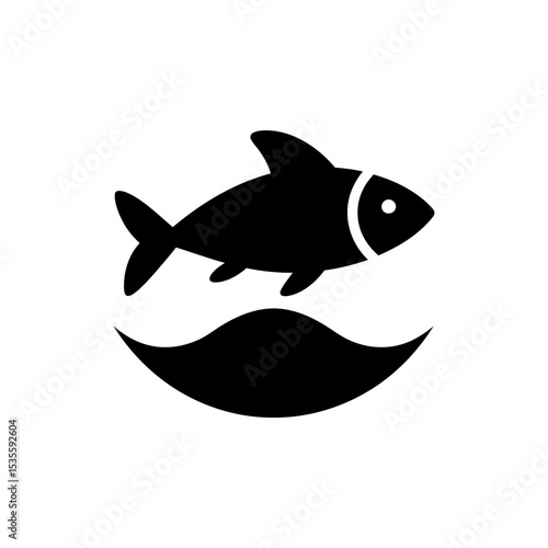 Blue fish swimming inside clear ocean wave representing clean water