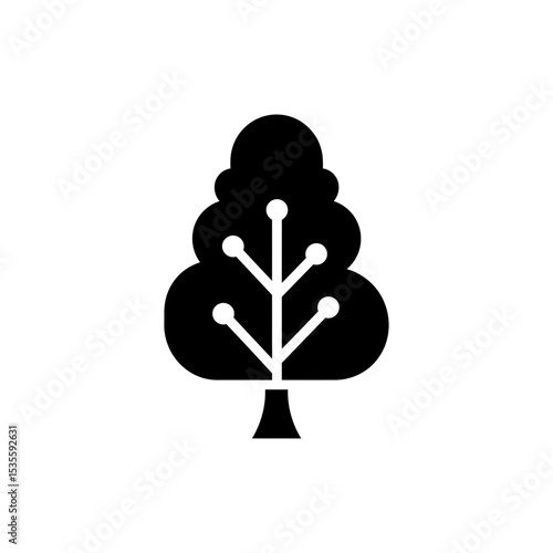 Energy Usage Graph Icon Designed in Tree Shape