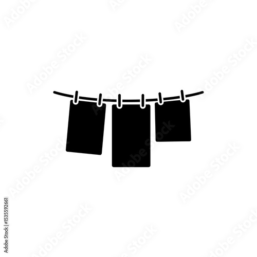 Cloth Line Icon Depicting Natural Sun Drying