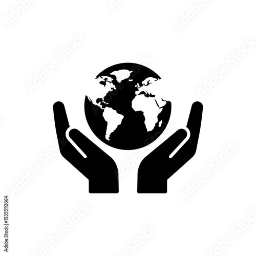 Planet Earth gently held in two protecting human hands