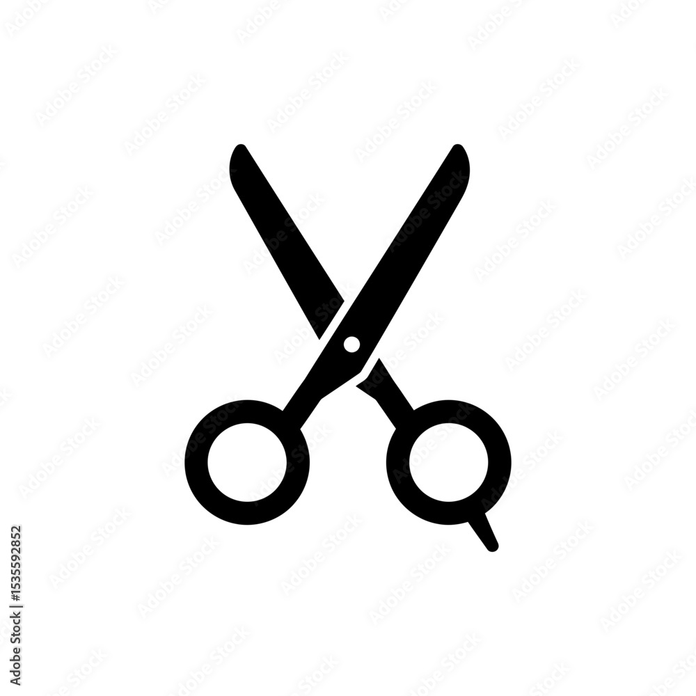 Scissors icon shown open at forty-five degrees Scissors icon shown open at forty-five degrees