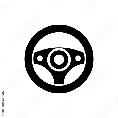 Car steering wheel icon representing vehicle control and navigation