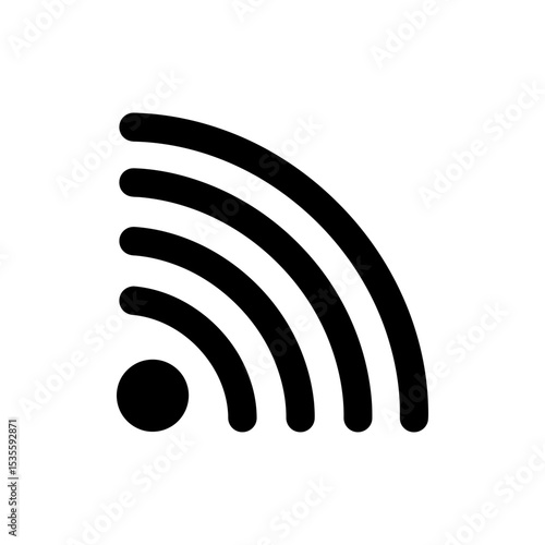 RSS feed icon with wireless signal waves for blog content updates